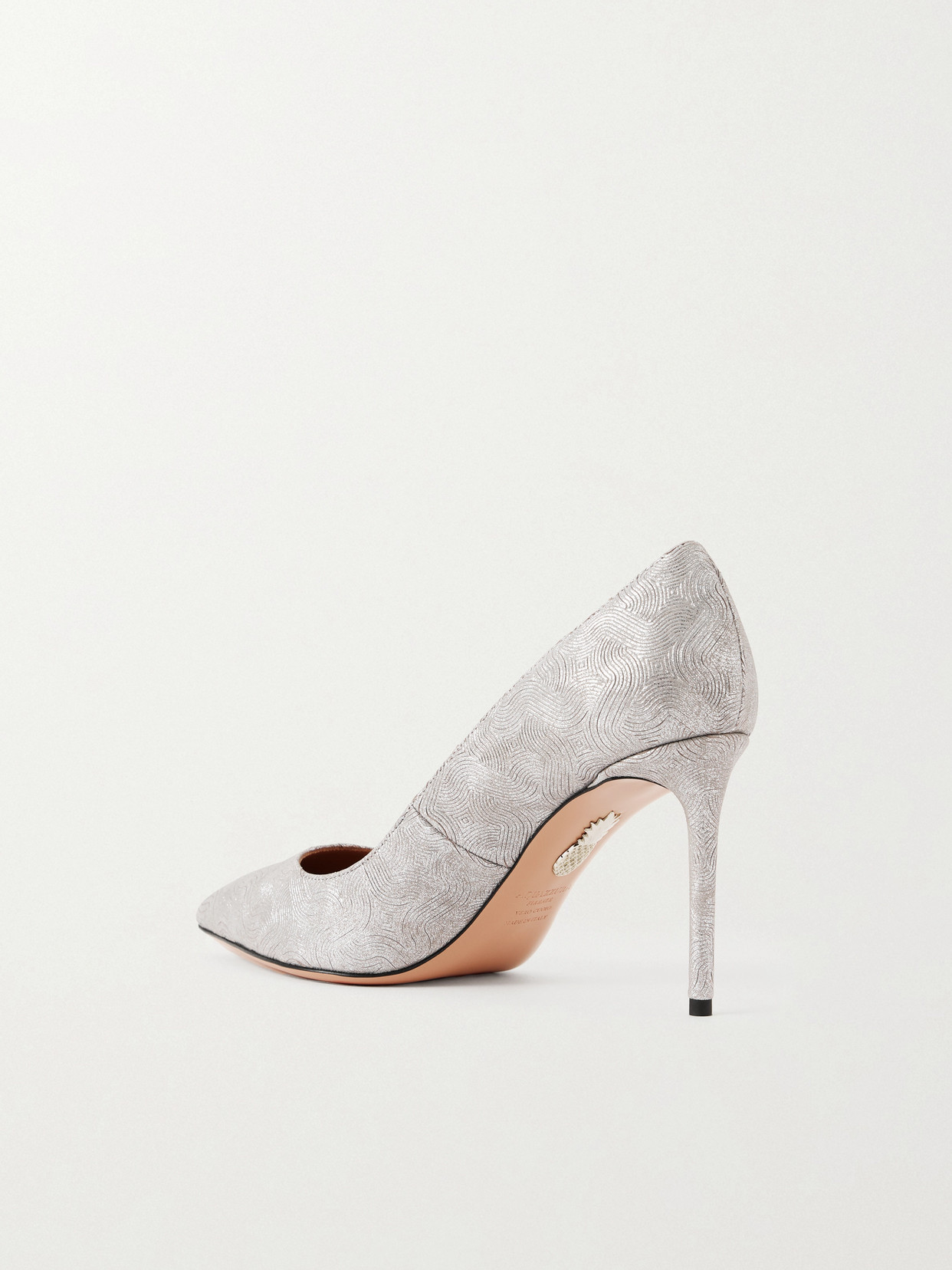 Aquazzura Purist 85 Metallic Leather Pumps In Multi