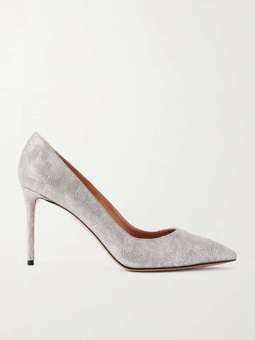 Aquazzura Purist 85 Metallic Leather Pumps