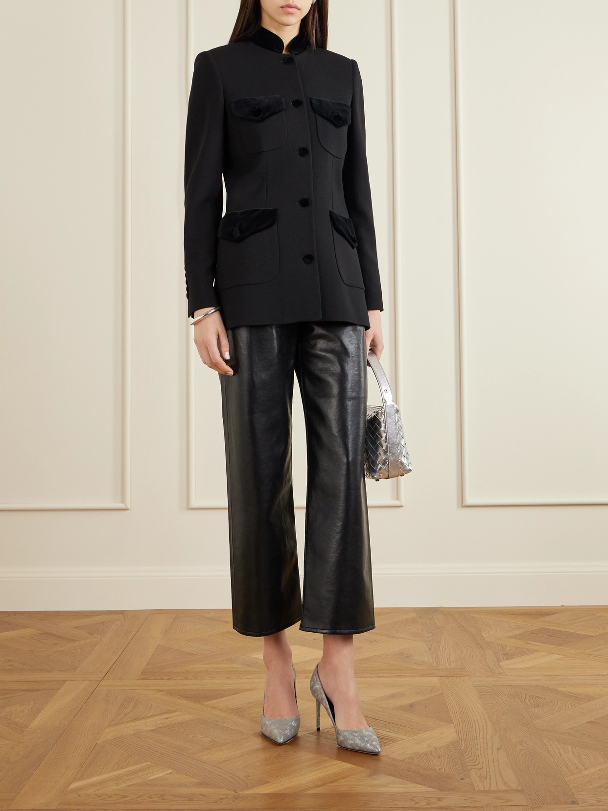 Aquazzura Purist 85 Metallic Leather Pumps In Multi