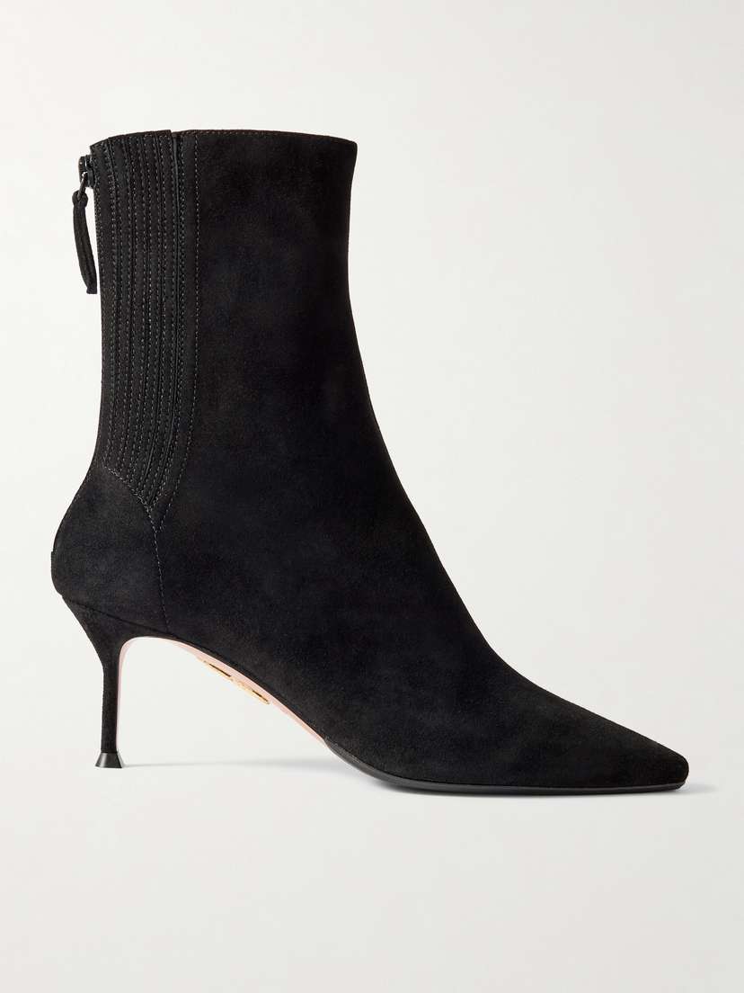 Aquazzura Saint Honoré 65 Suede Ankle Boots