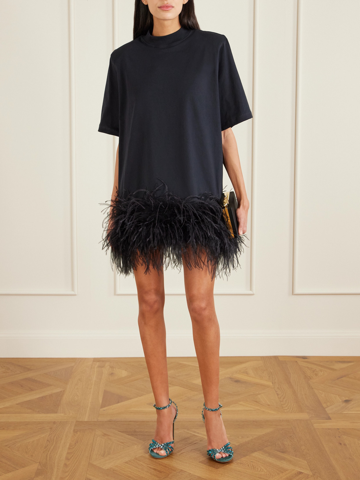 Aquazzura Tequila 105 Crystal-embellished Leather Sandals In Multi