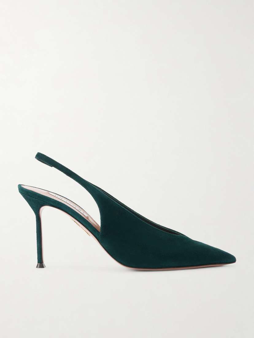 Aquazzura Voltaire 85 Suede Slingback Pumps