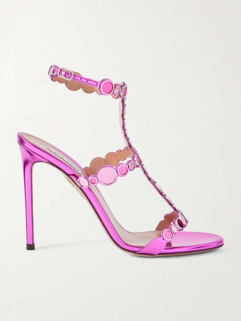 Aquazzura Afterglow 105 Embellished Rubber Sandals