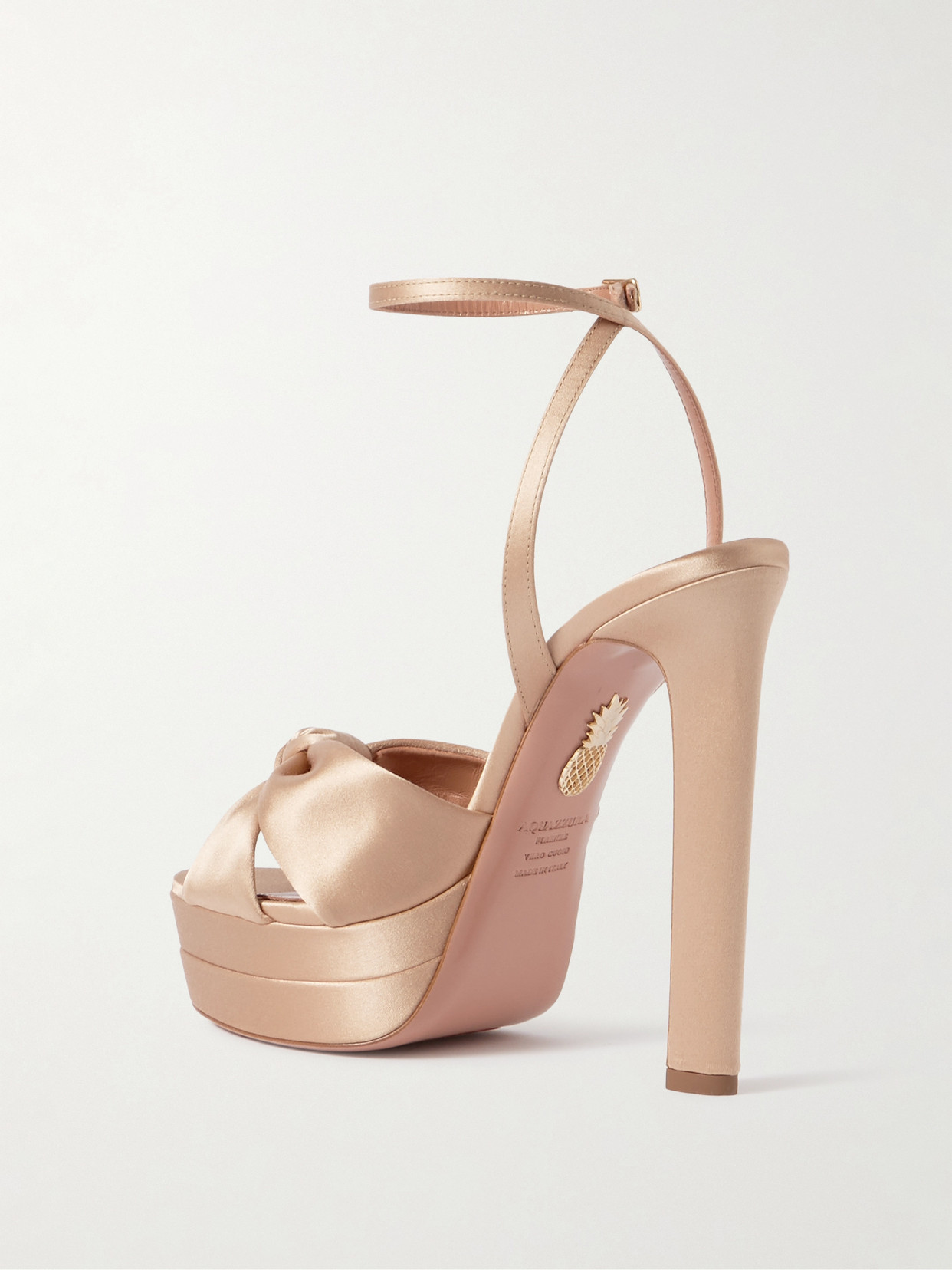 Cupid Plateau 130 Knotted Satin Platform Sandals