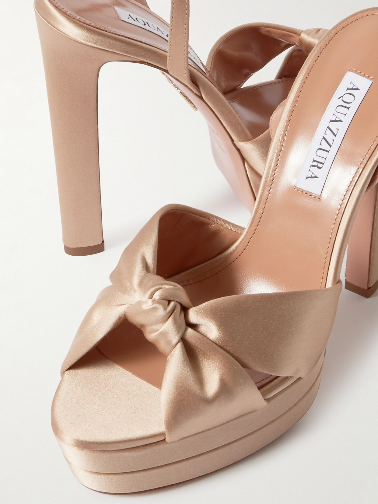 Cupid Plateau 130 Knotted Satin Platform Sandals