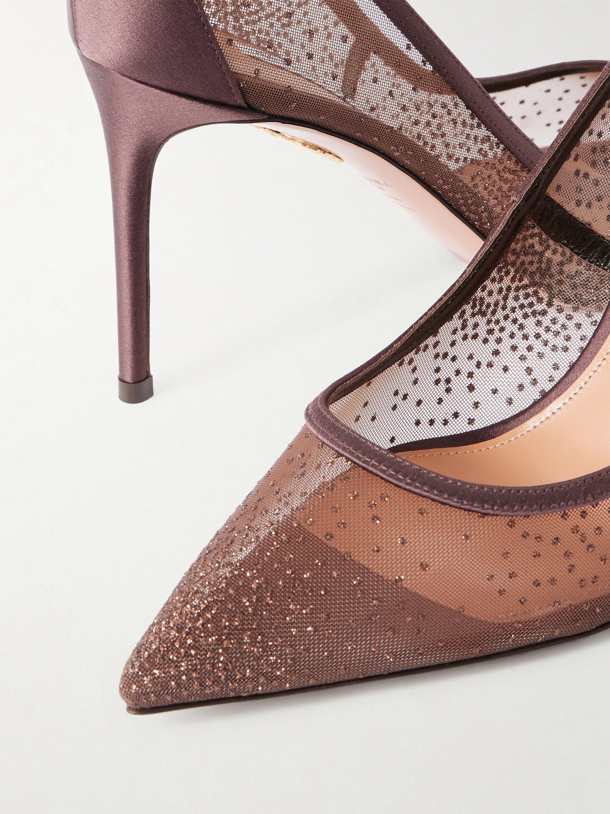 Nude 85 Satin-Trimmed Pumps