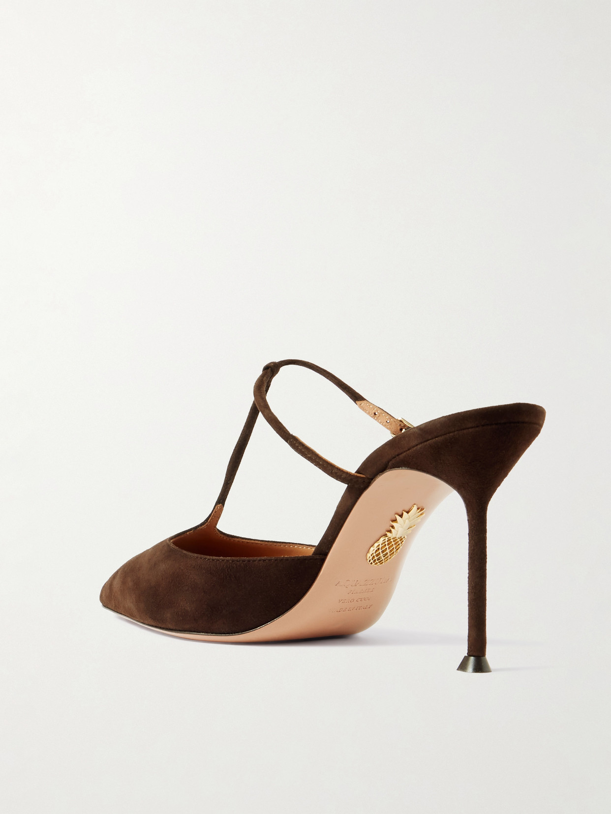 Aquazzura Sorbonne 85 Suede Mules In Brown