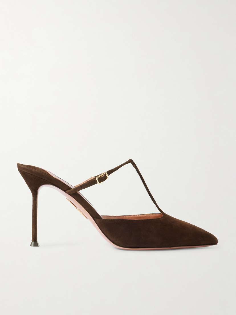 Aquazzura Sorbonne 85 Suede Mules