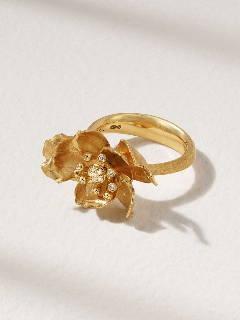 OLE LYNGGAARD COPENHAGEN Wild Rose 18-karat Gold Diamond Ring