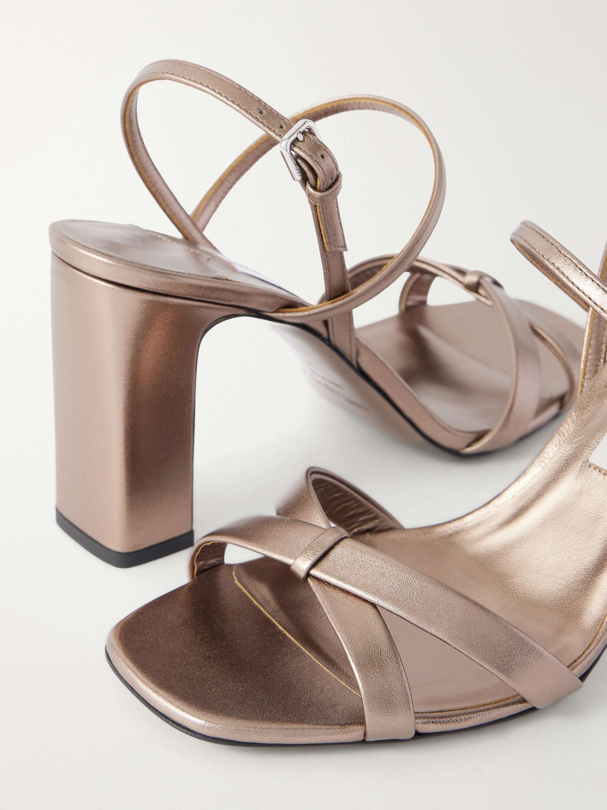 JIMMY CHOO Elsy metallic leather sandals | NET-A-PORTER