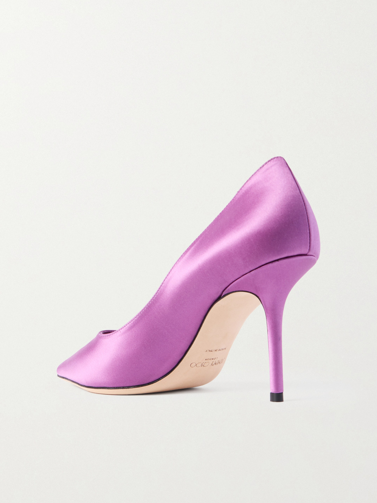 Jimmy Choo Love 85 Satin Pumps In Purple