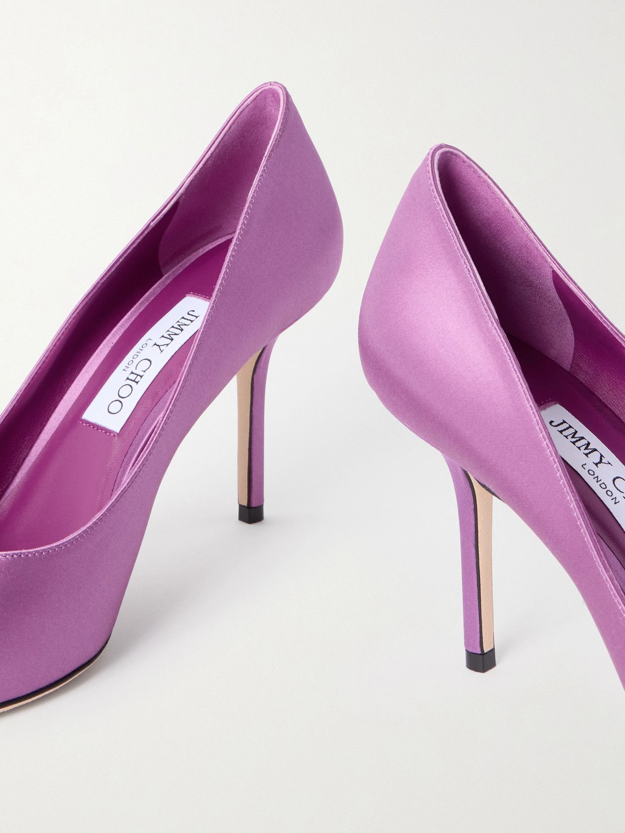 Jimmy Choo Love 85 Satin Pumps In Purple