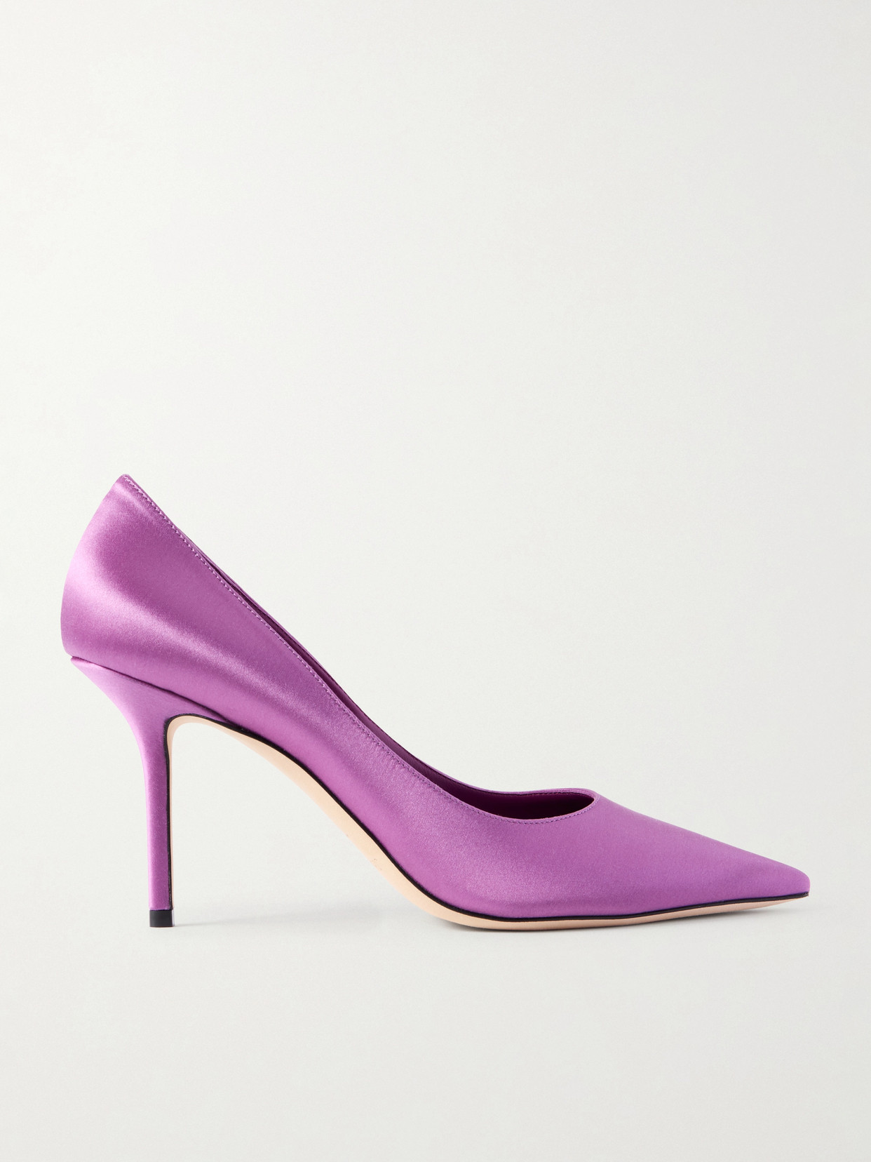 Jimmy Choo Love 85 Satin Pumps In Purple