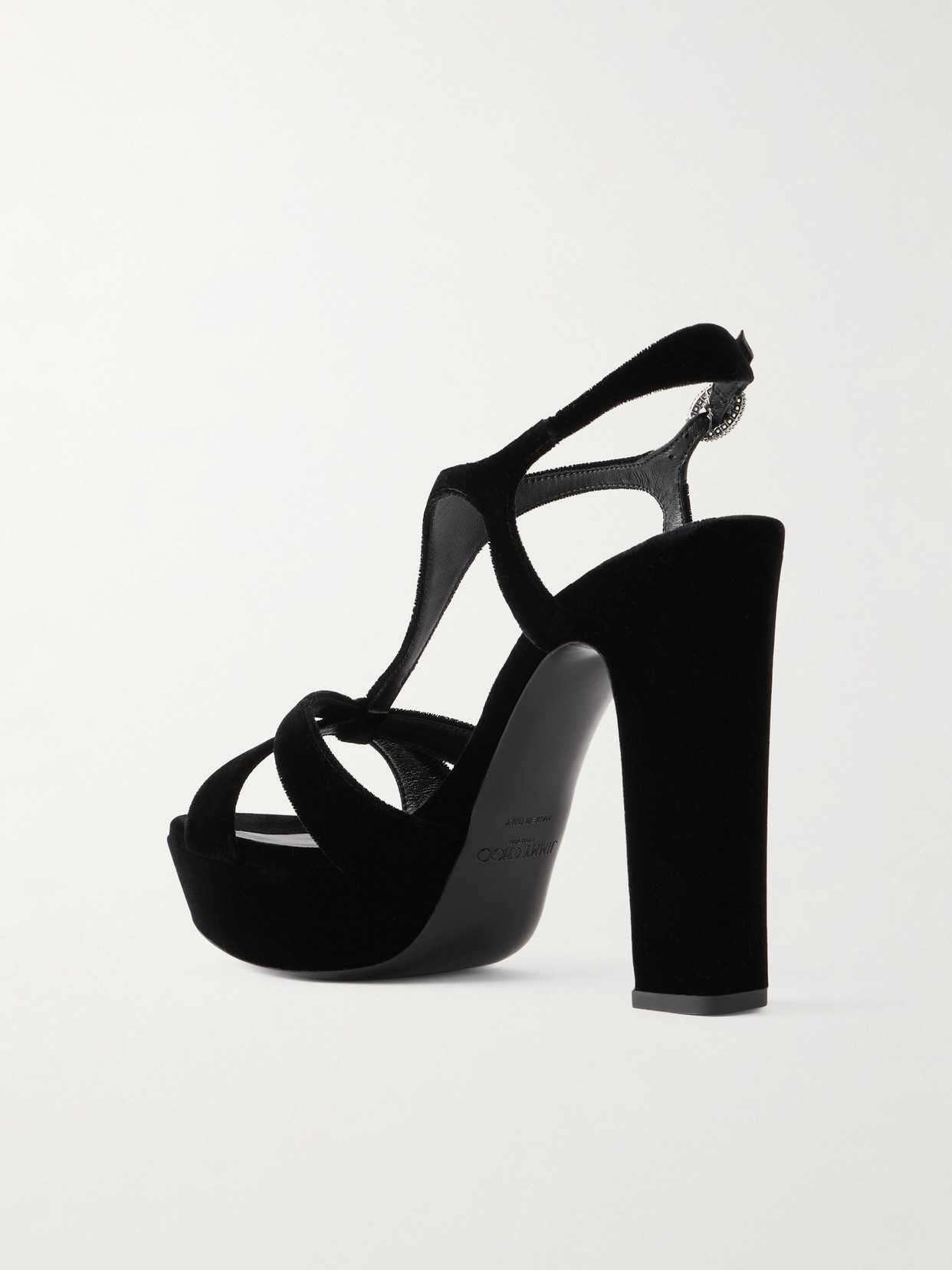 Jimmy Choo Kesia 120 Crystal-embellished Velvet Platform Sandals In Multi