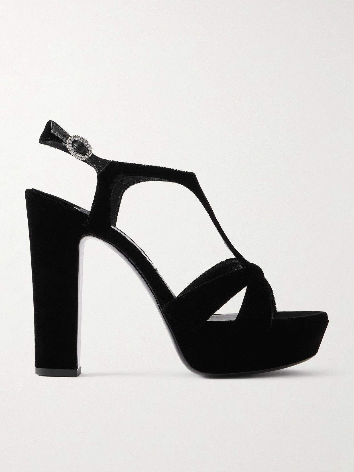 Jimmy Choo Kesia 120 Crystal-embellished Velvet Platform Sandals In Multi