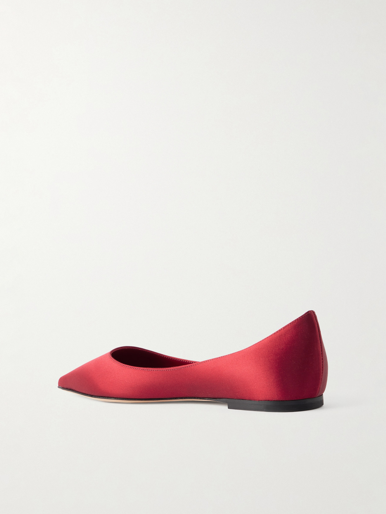 Jimmy Choo Love Satin Flats In Red