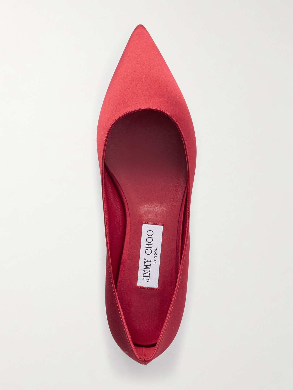 Jimmy Choo Love Satin Flats In Red