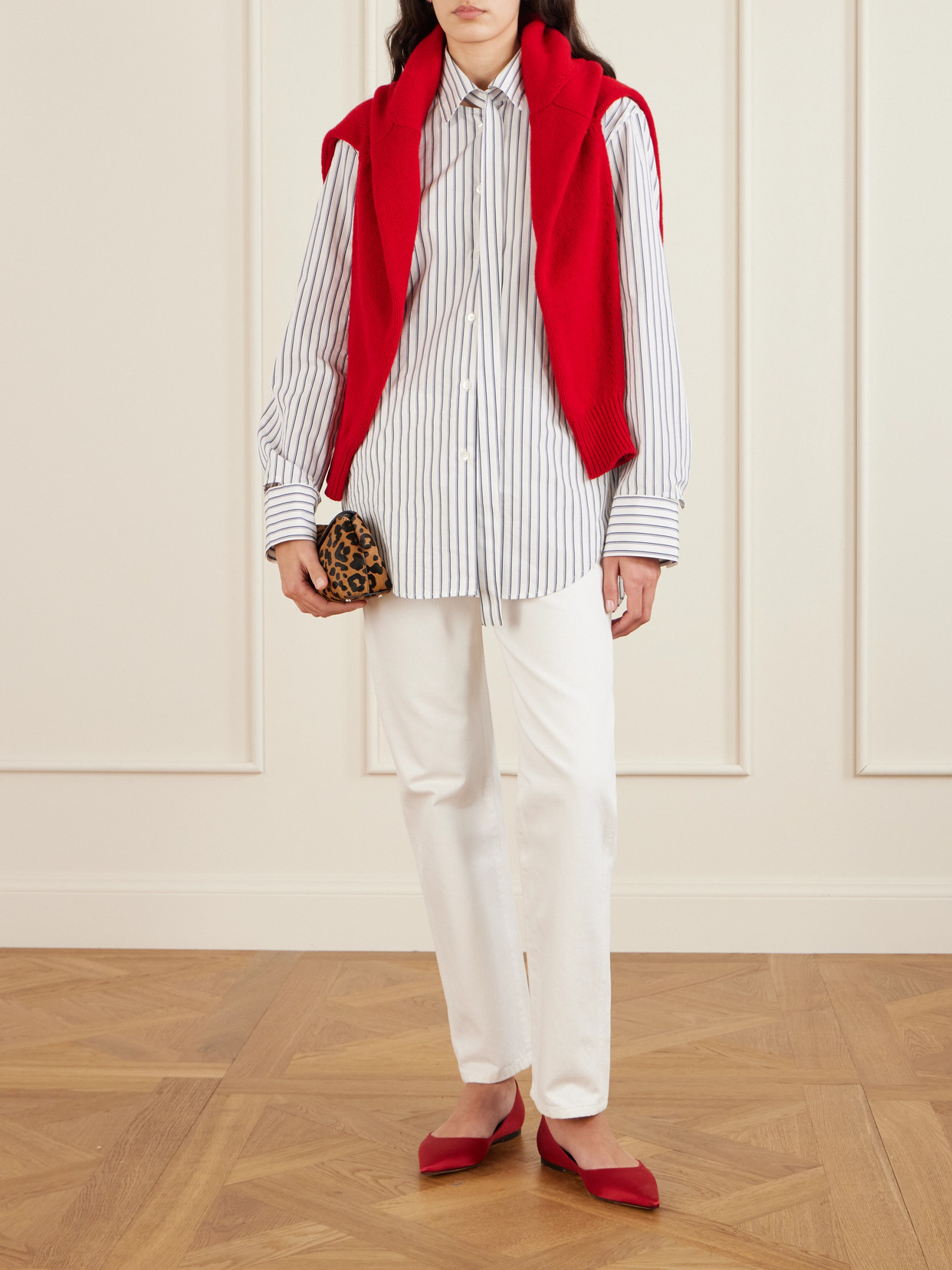 Jimmy Choo Love Satin Flats In Red