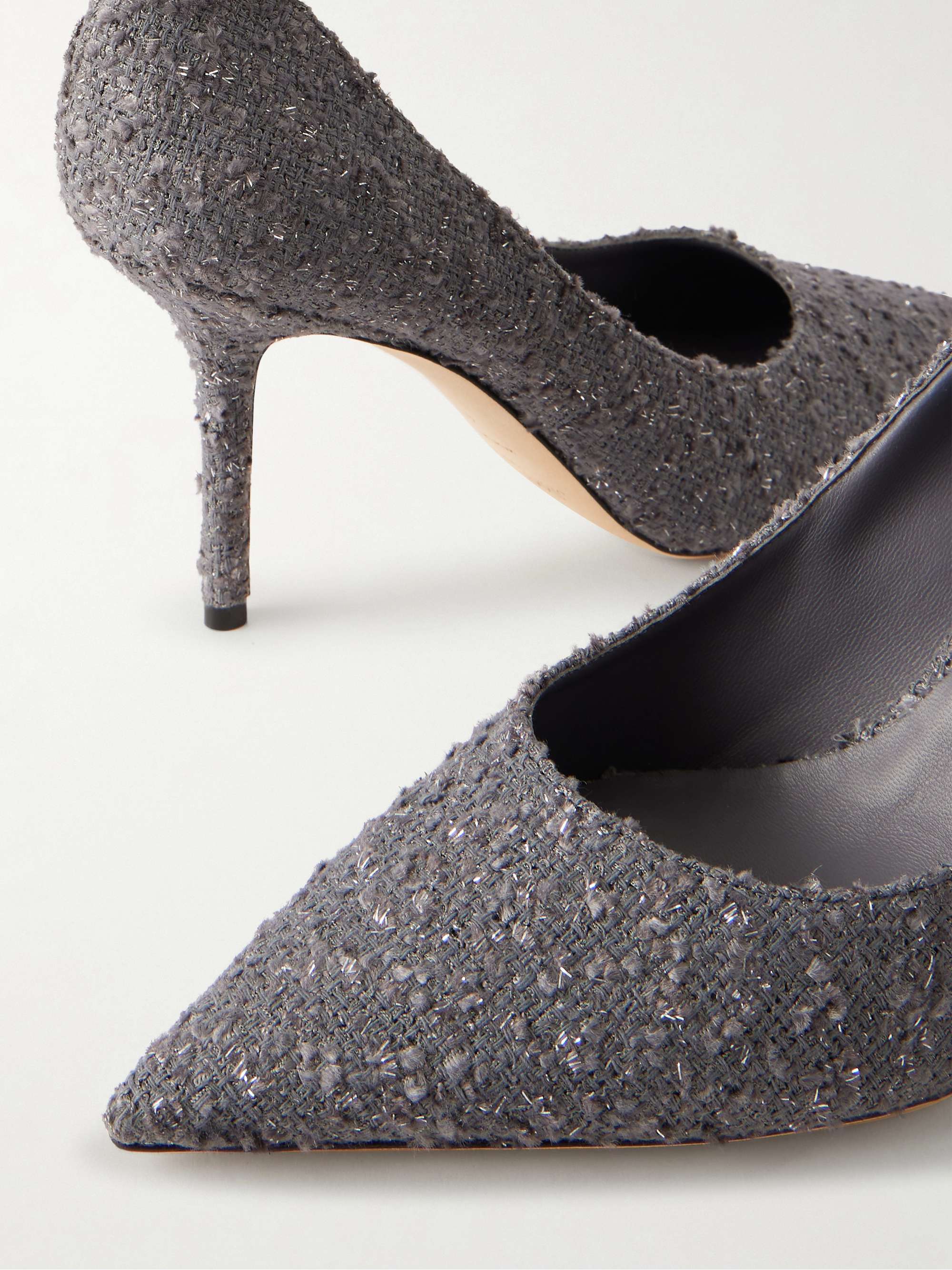 JIMMY CHOO Love 85 metallic tweed pumps | NET-A-PORTER