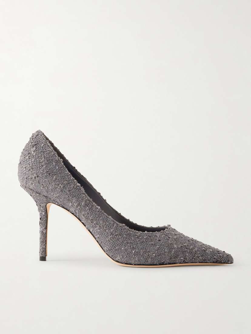 Jimmy Choo Love 85 Metallic Tweed Pumps