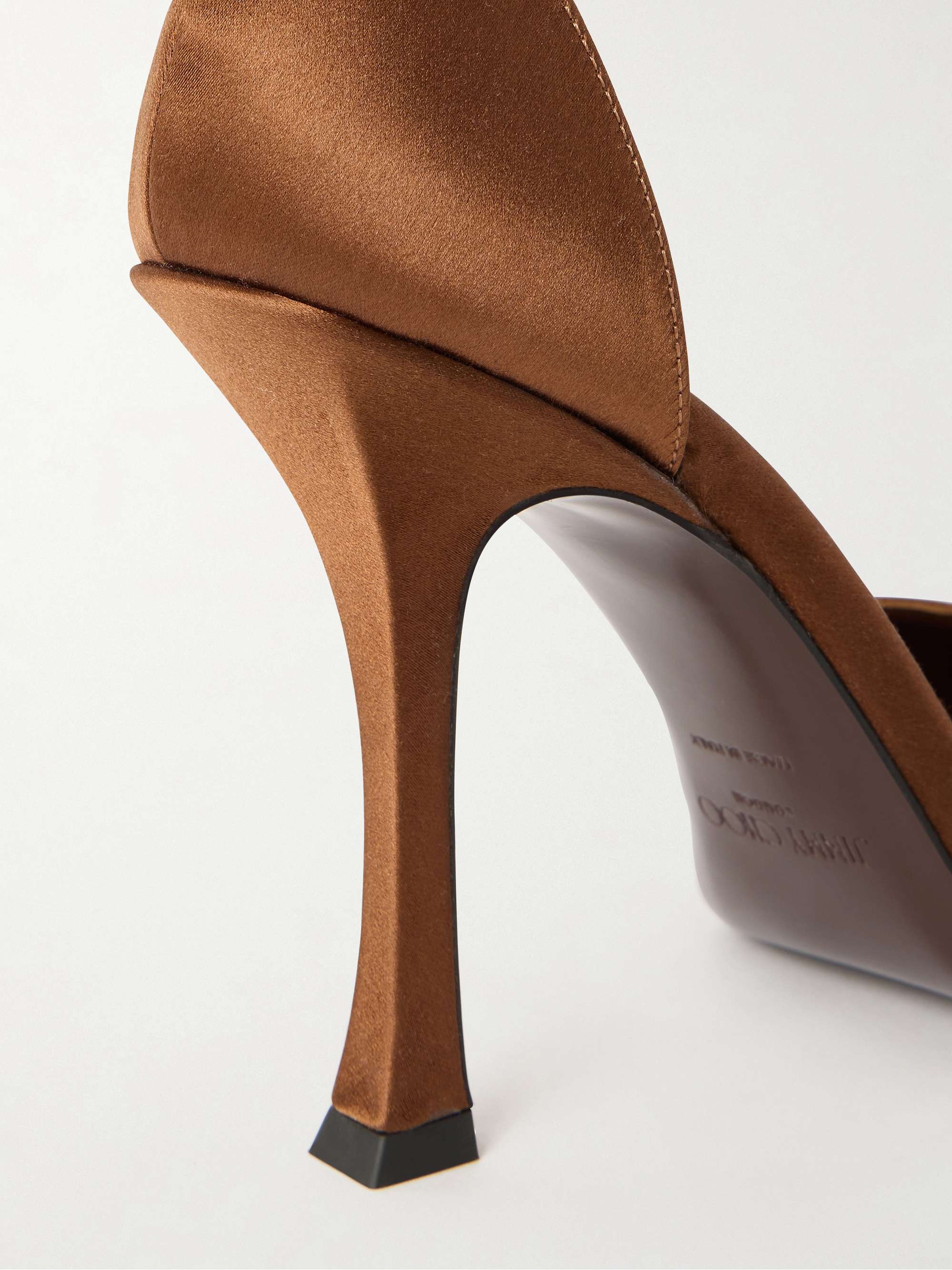 JIMMY CHOO Stevie 100 crystal-embellished satin pumps | NET-A-PORTER