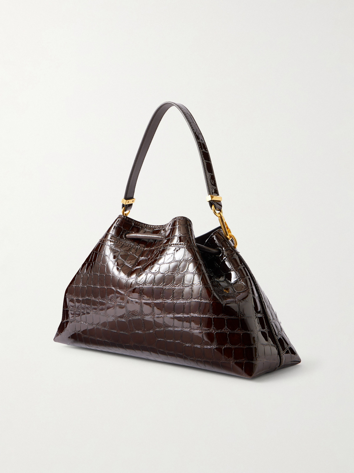 Jimmy Choo Bon Bon Cinch Croc-effect Leather Shoulder Bag In Burgundy