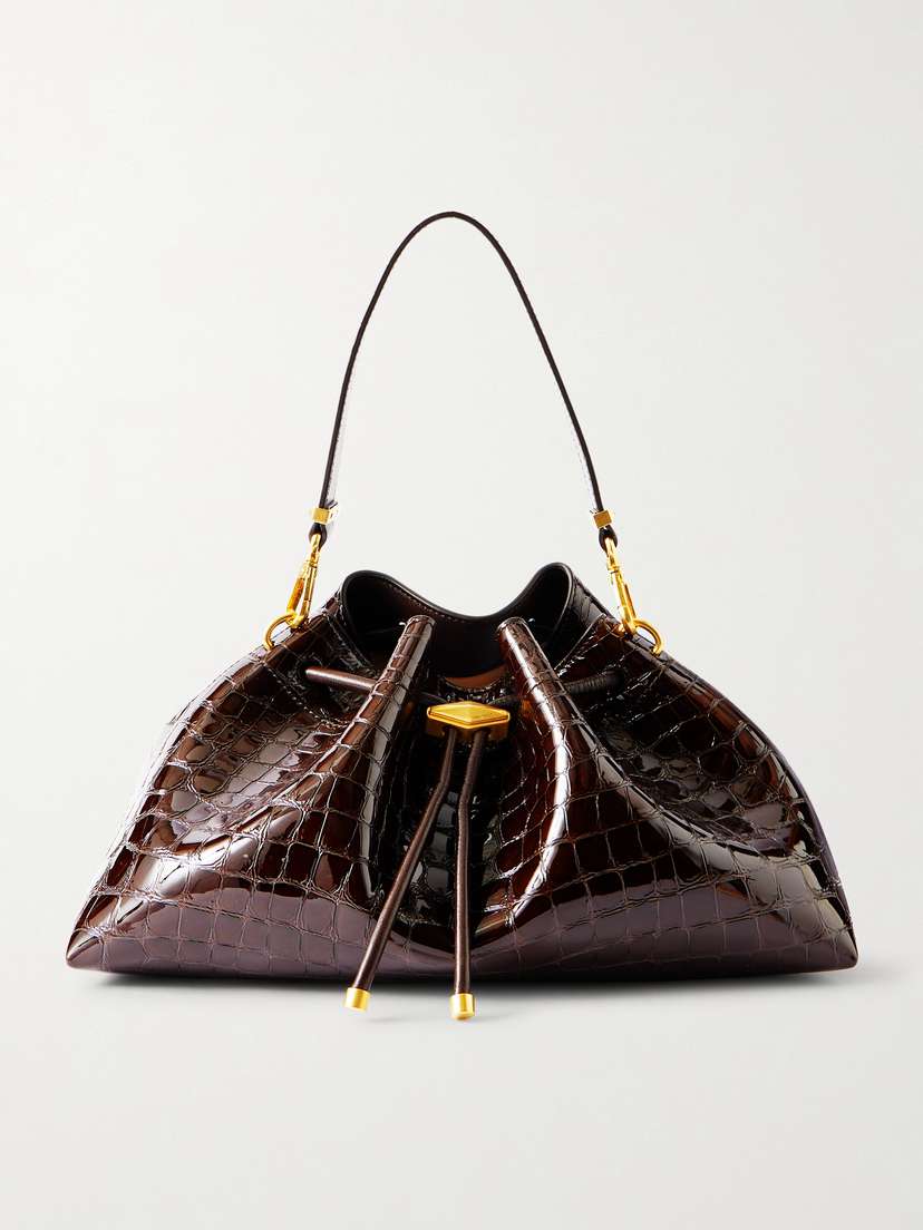 Jimmy Choo Cinch Medium Croc-effect Leather Shoulder Bag