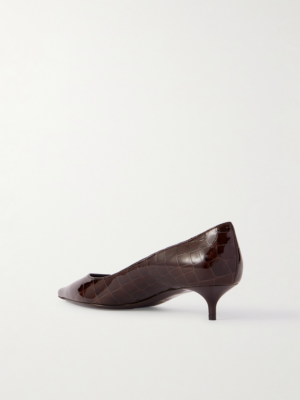Jimmy Choo Amelia Croc-effect Leather Pumps In Brown