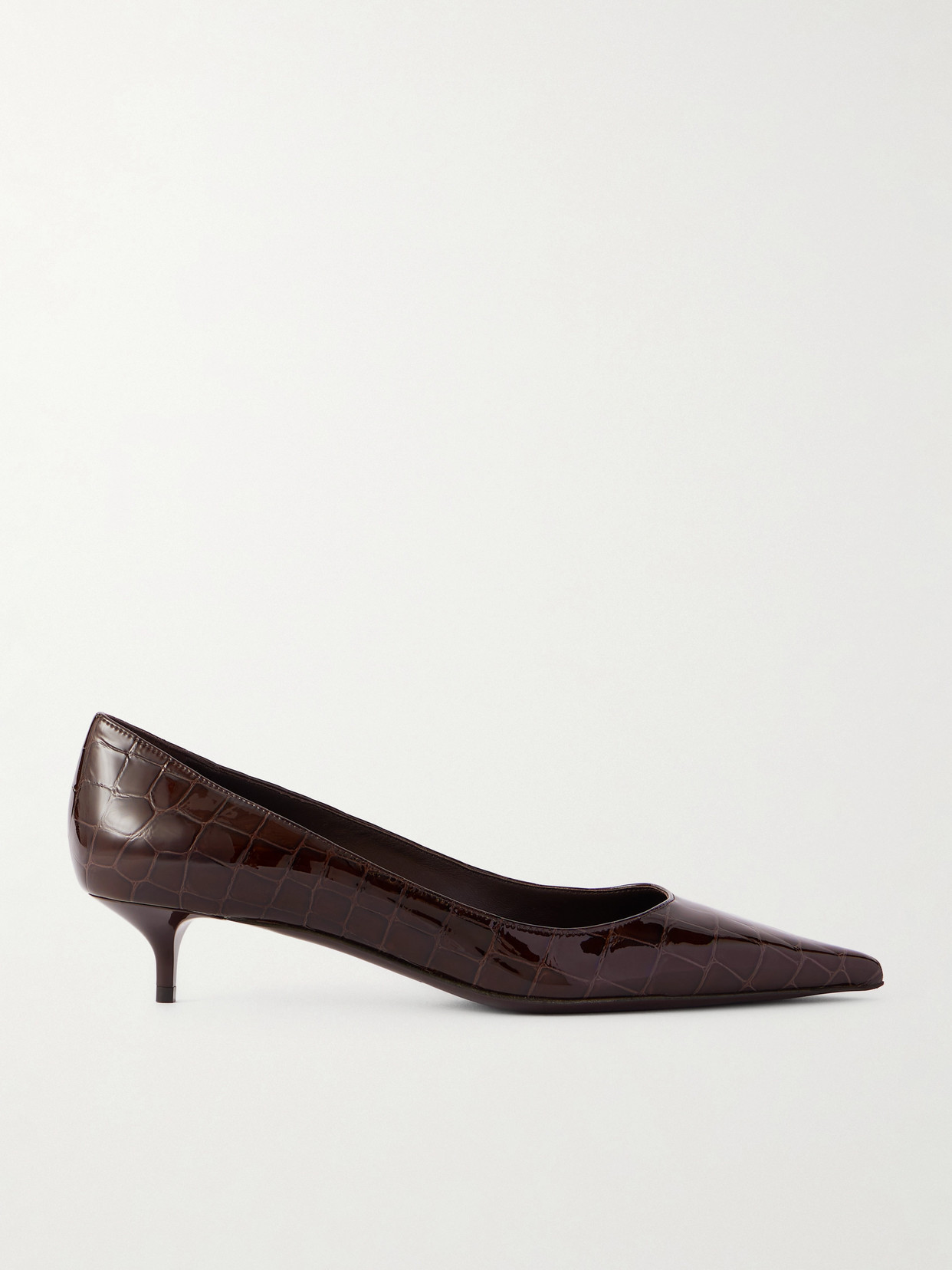 Jimmy Choo Amelia Croc-effect Leather Pumps In Brown