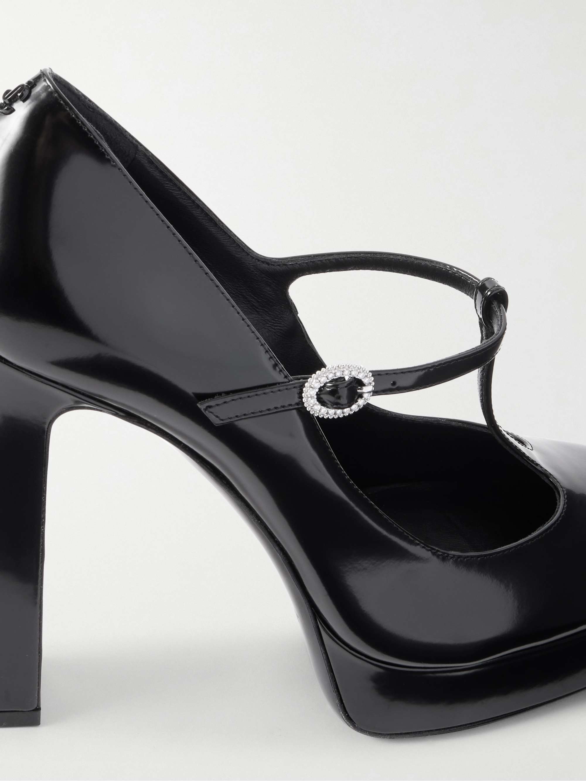 超美品◆JLMMY CHOO◆メリージェーン36 JIMMY CHOO Marene 120 embellished patent-leather Mary Jane pumps
