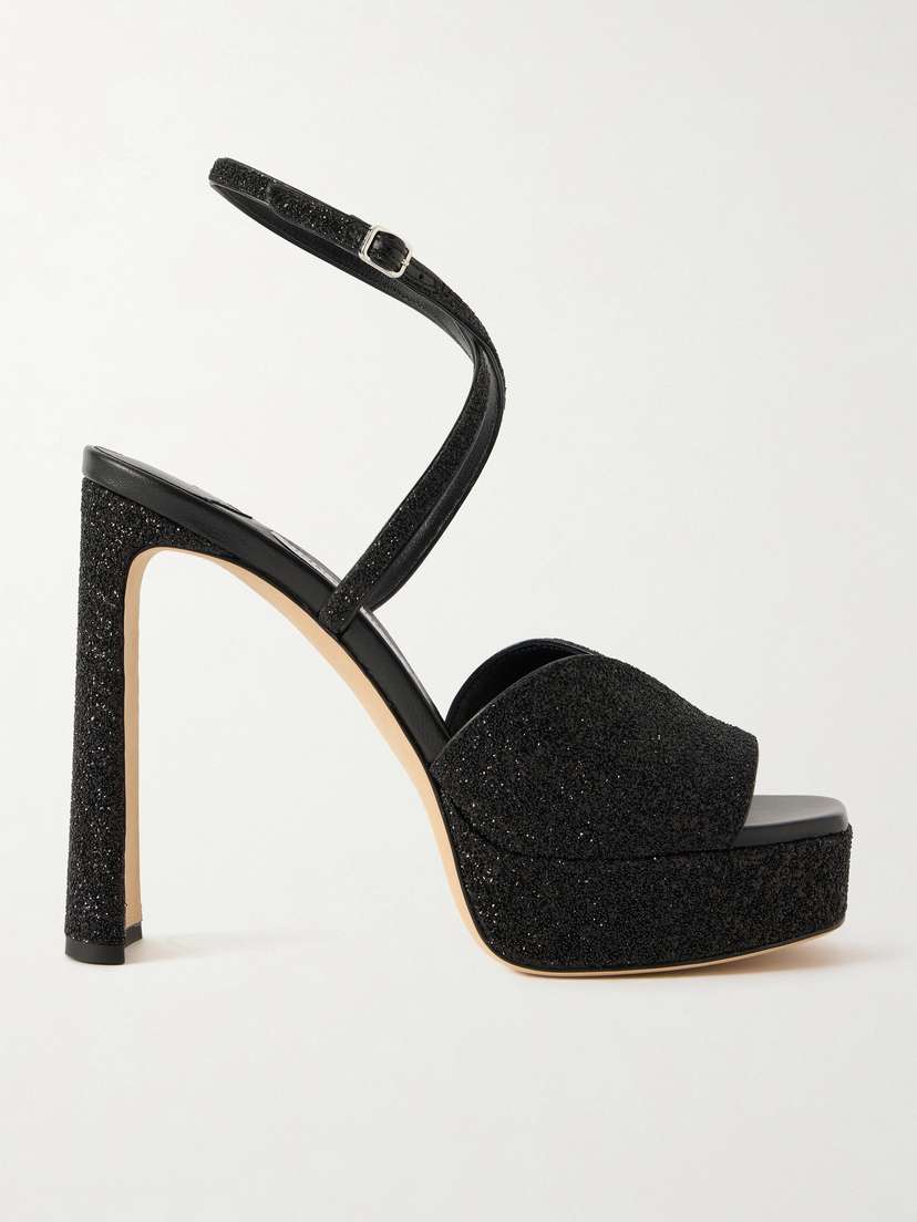 Jimmy Choo Karly 125 Glittered Leather Sandals