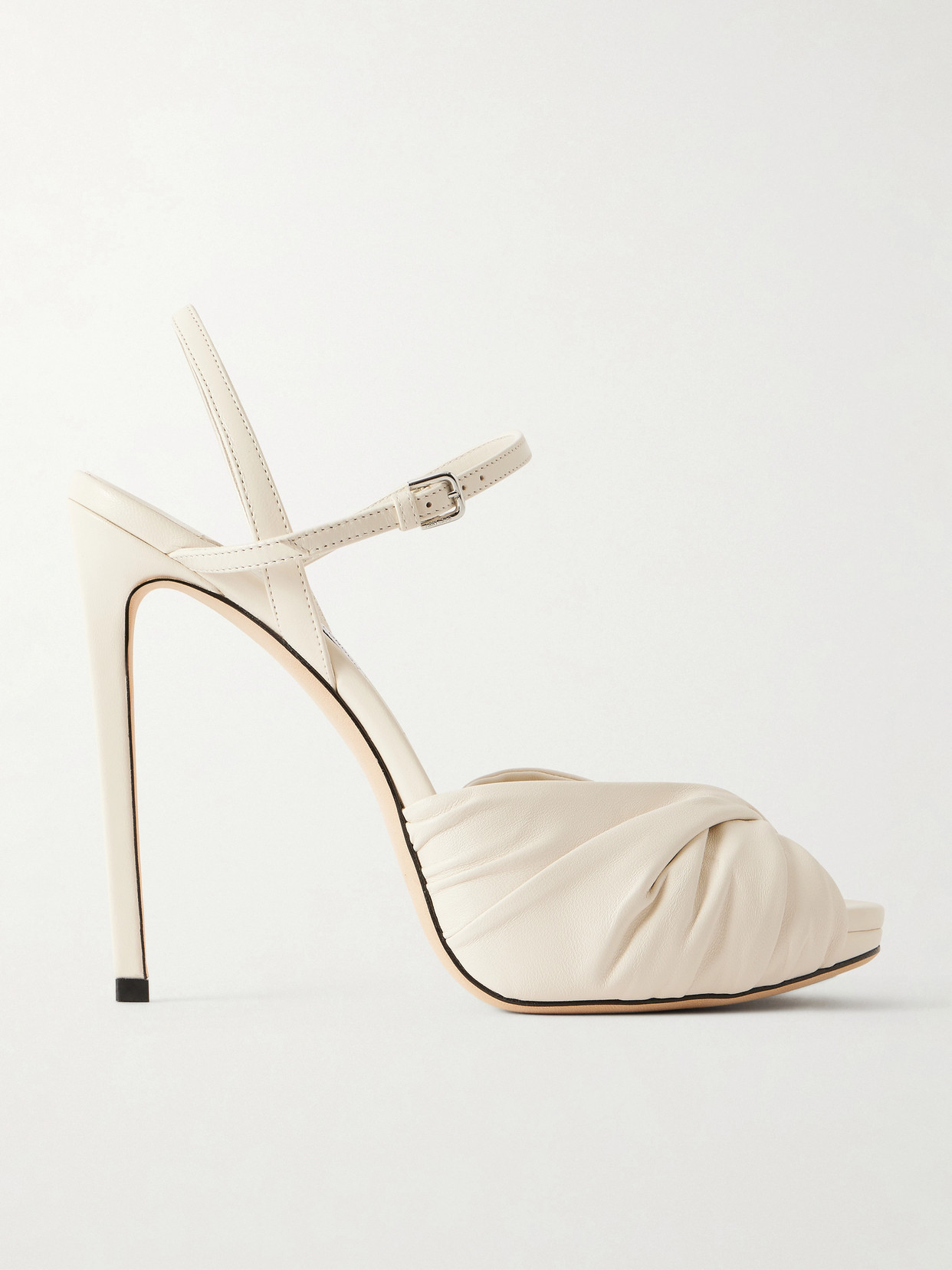 Jimmy Choo Elly 120 Leather Sandals In Neutral