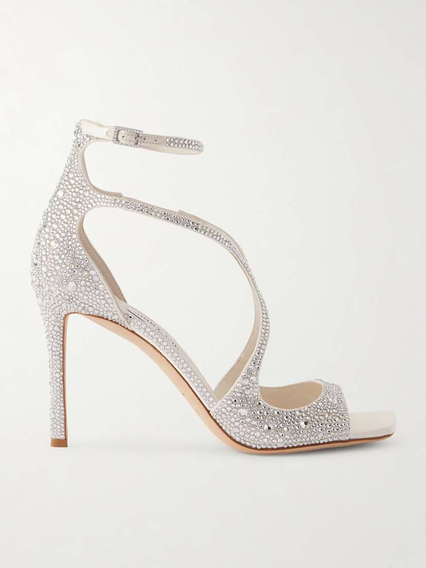 Jimmy Choo Azia 95 Crystal-embellished Satin Sandals