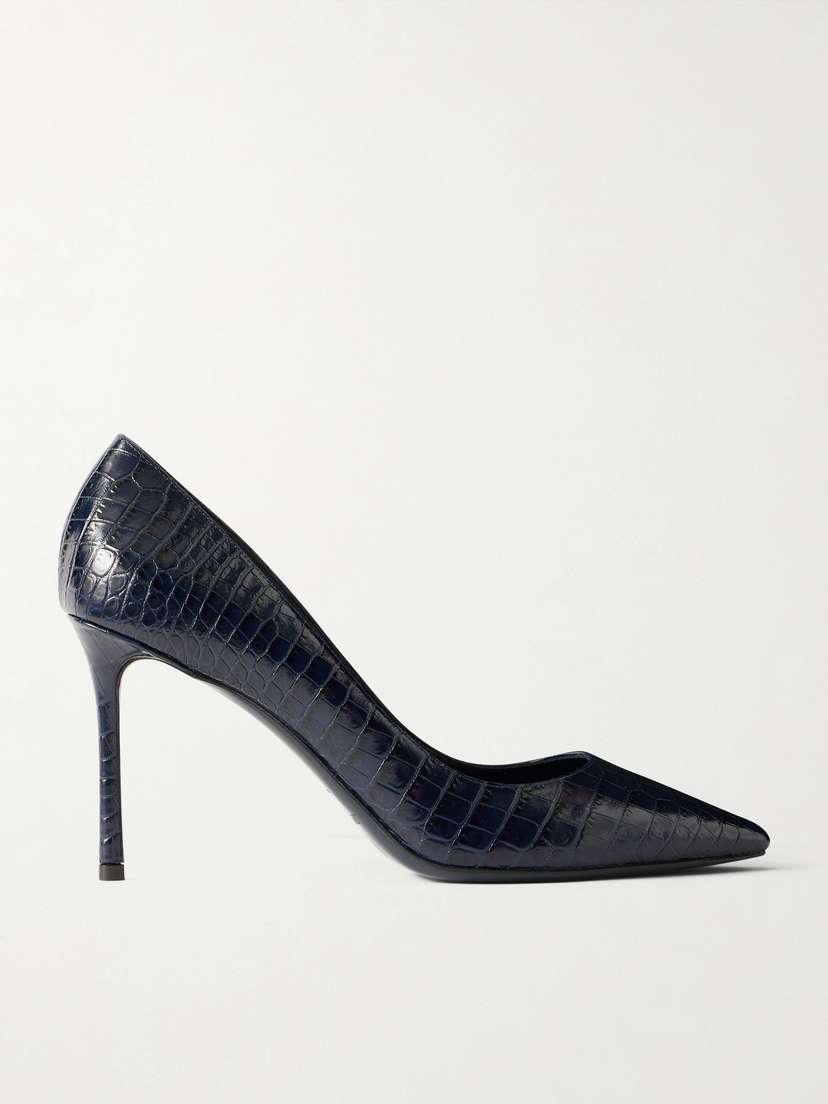 Jimmy Choo Romy 85 Croc-effect Leather Pumps