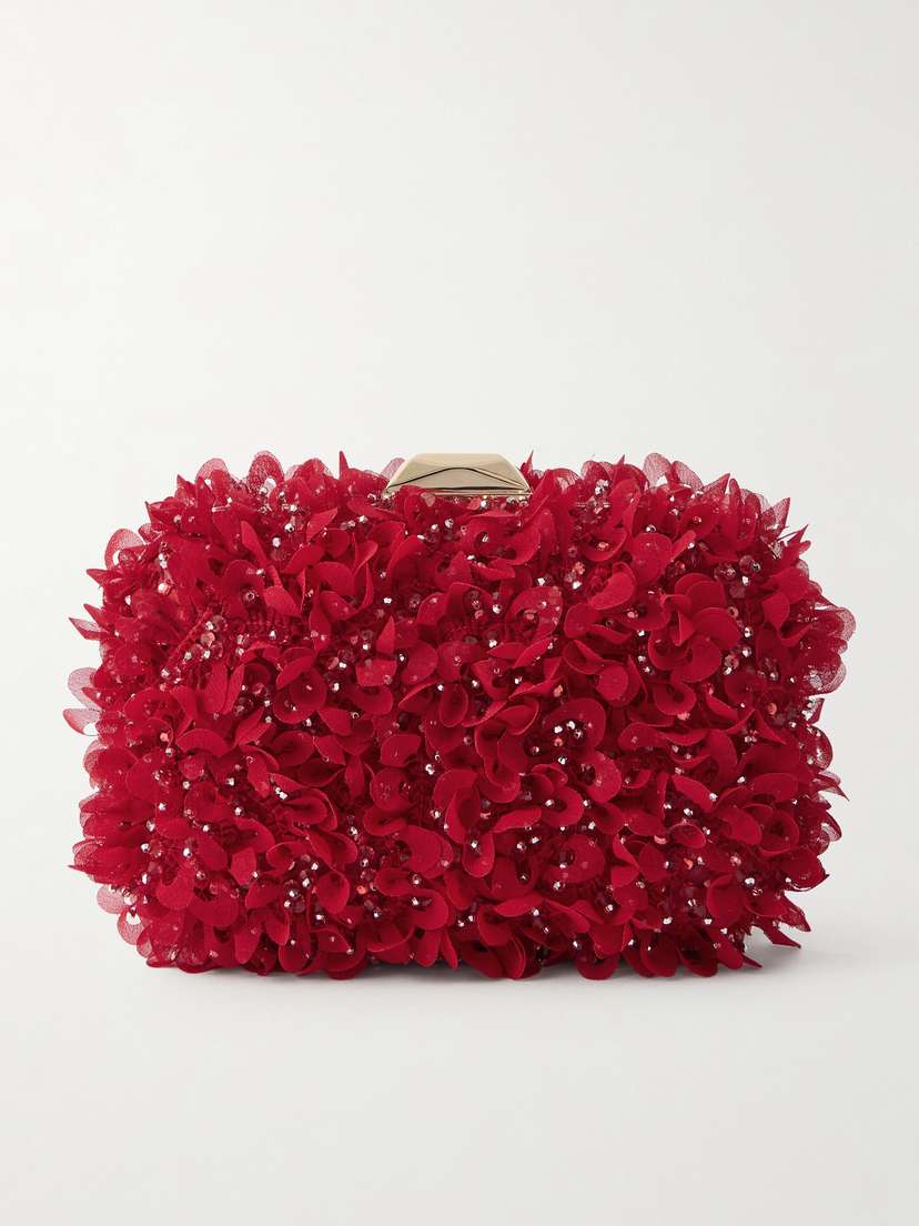 Jimmy Choo Cloud Embellished Satin Clutch