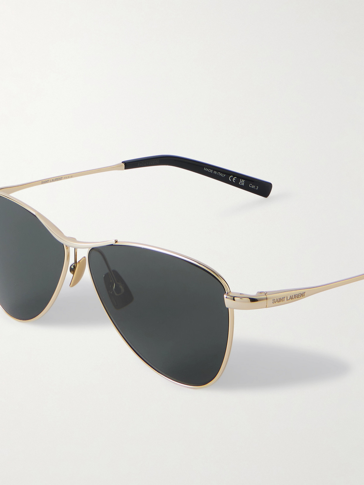 Saint Laurent Vesper Small Aviator-style Gold-tone Sunglasses In Gold