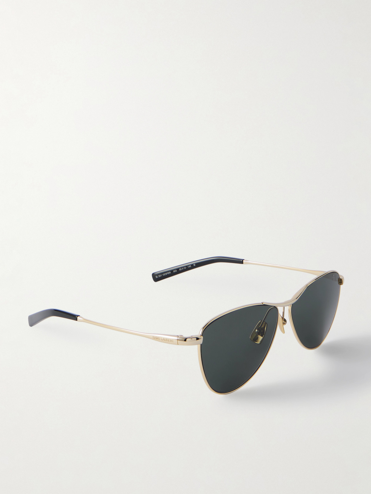Saint Laurent Vesper Small Aviator-style Gold-tone Sunglasses In Gold