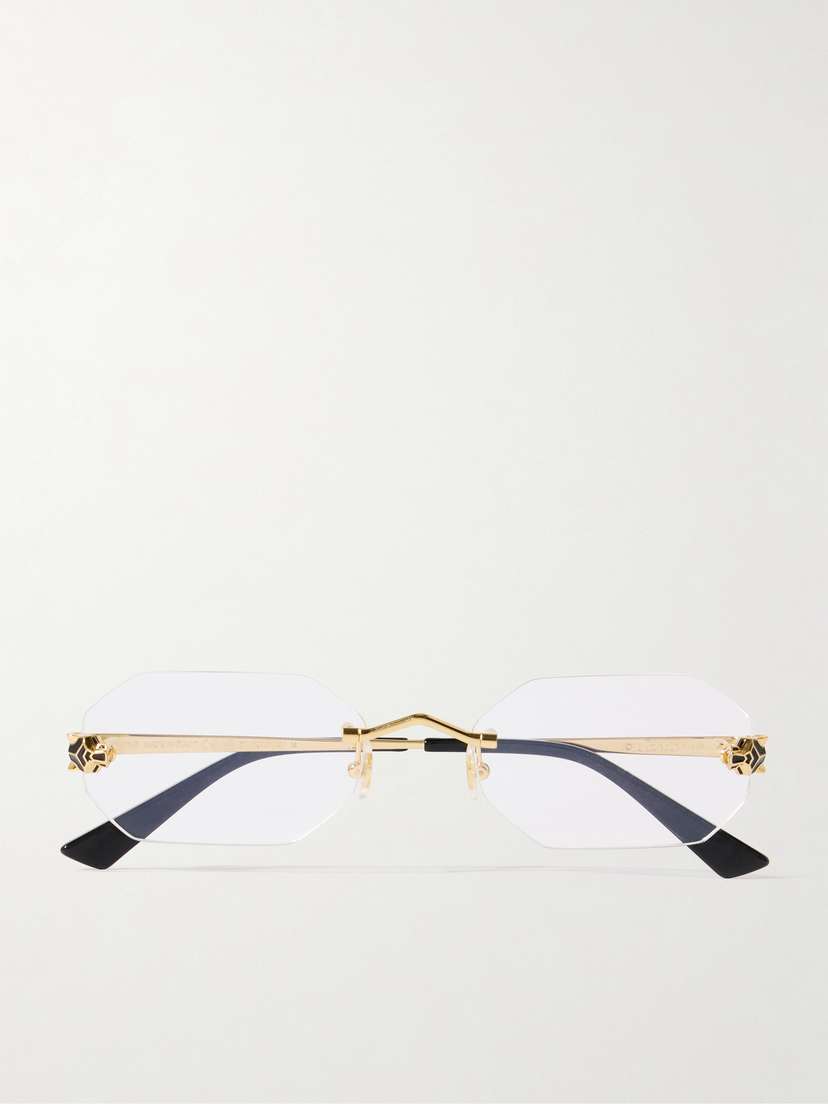 Cartier Eyewear Panthère Classic Rimless Gold-tone Optical Glasses
