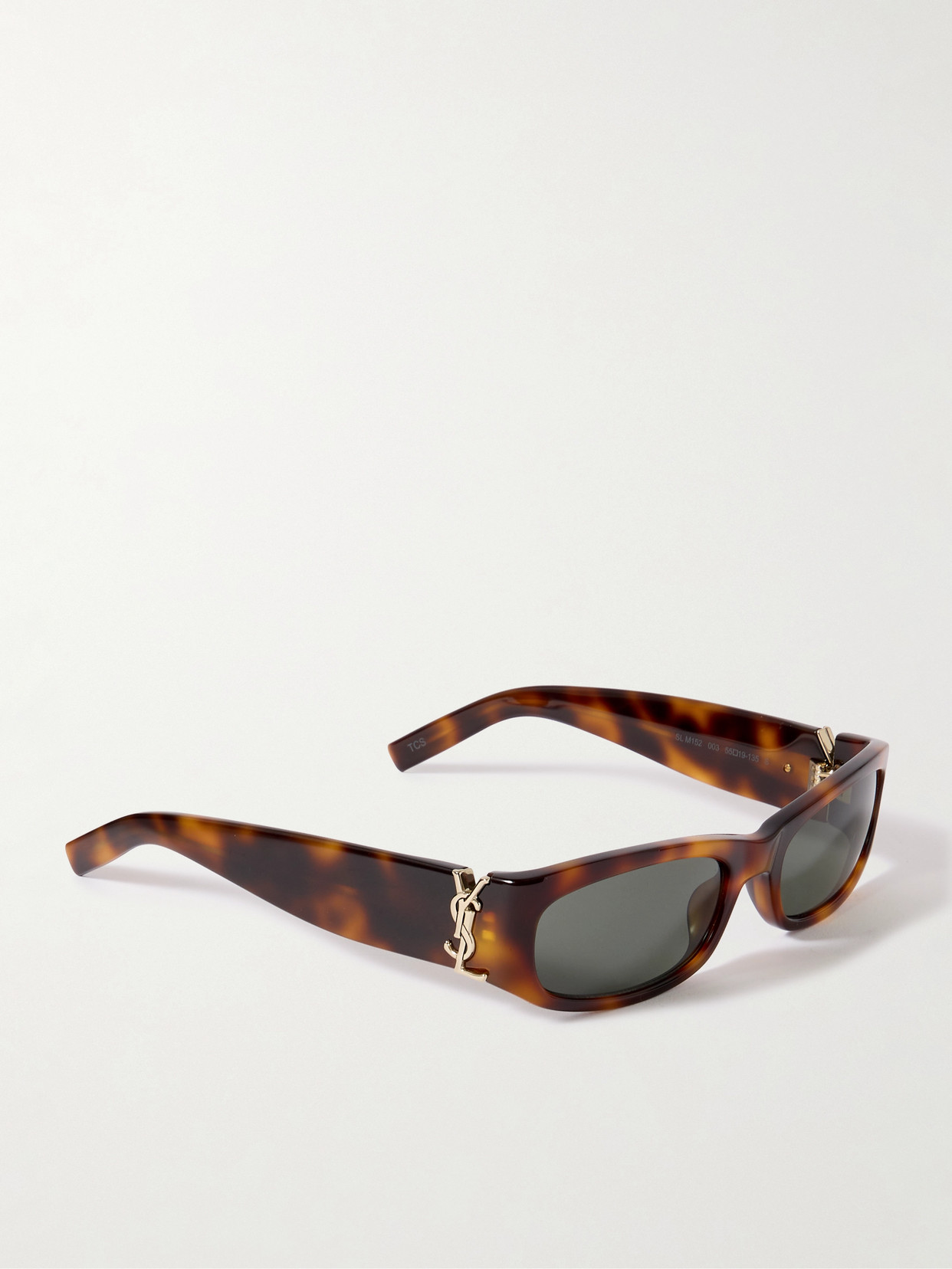 Saint Laurent Rectangle-frame Tortoiseshell Acetate Sunglasses In Brown