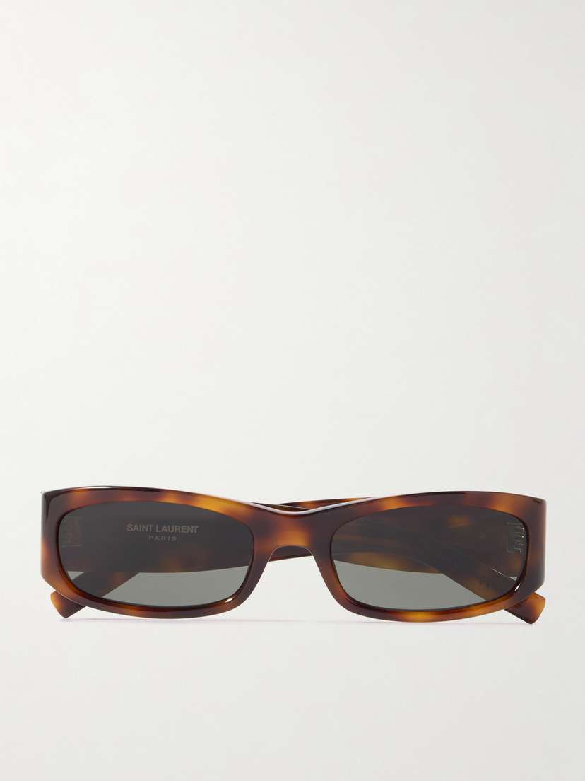 Saint Laurent Eyewear Rectangle-frame Tortoiseshell Acetate Sunglasses