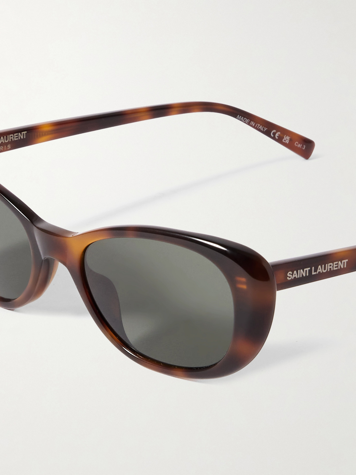 Saint Laurent Cat-eye Tortoiseshell Acetate Sunglasses In Brown