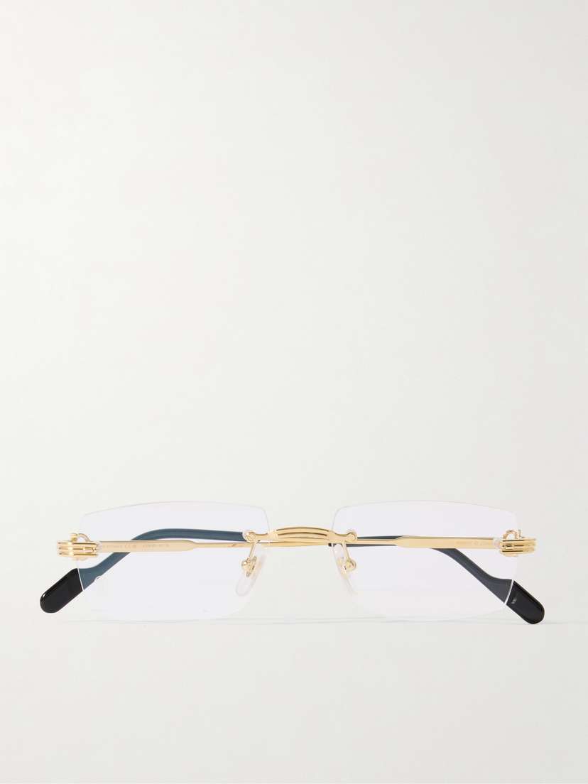 Cartier Eyewear Première De Cartier Rimless Rectangle-frame Gold-tone Optical Glasses