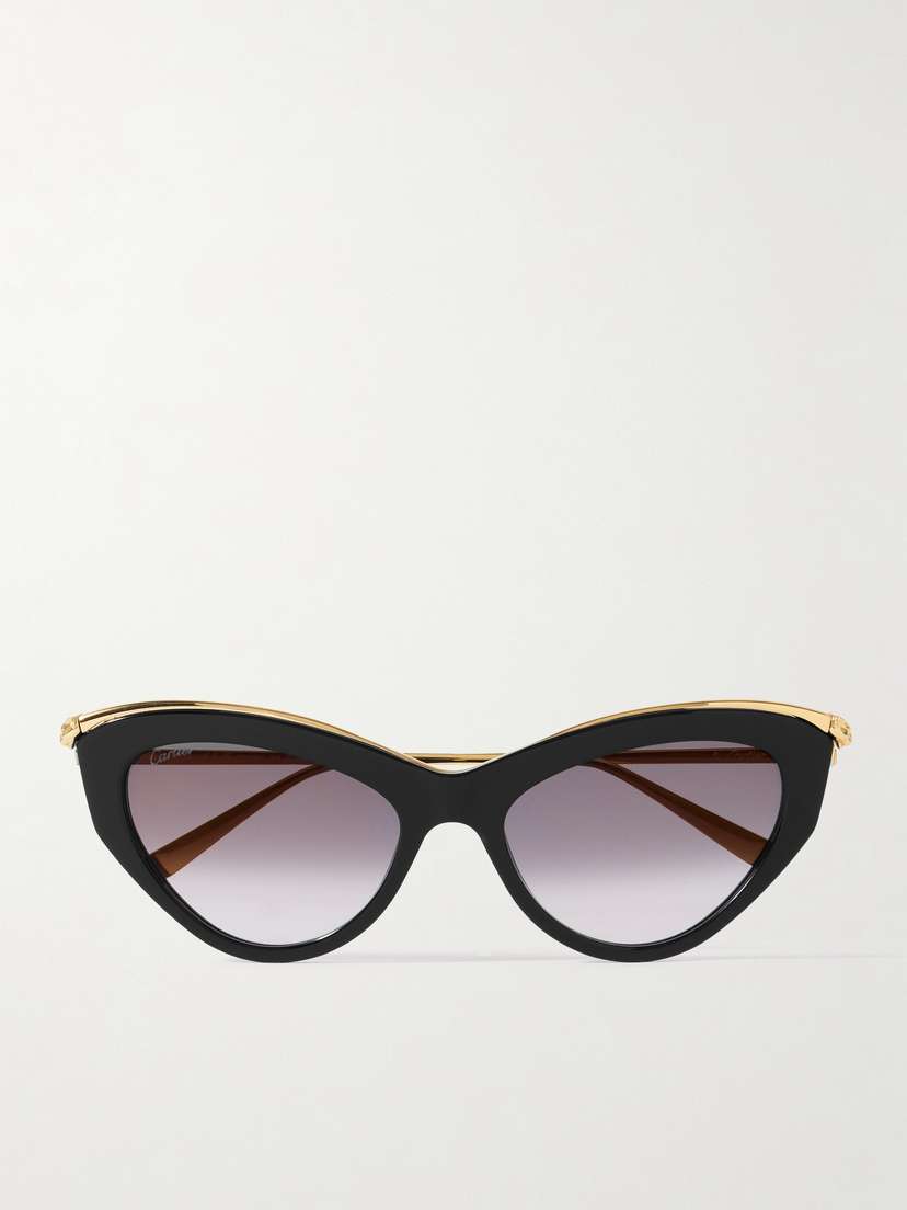 Cartier Eyewear Panthère Classic Cat-eye Acetate And Gold-tone Sunglasses