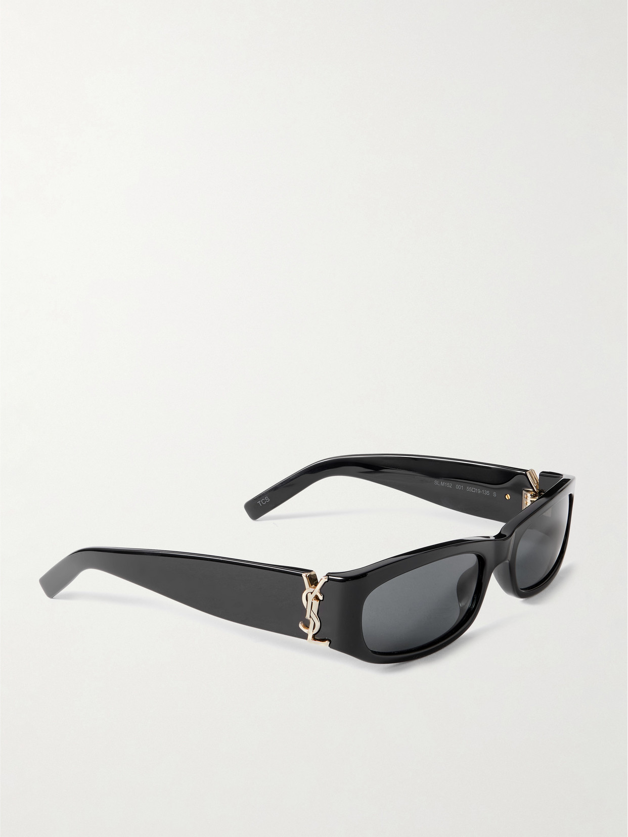 Saint Laurent Rectangle-frame Acetate Sunglasses In Black