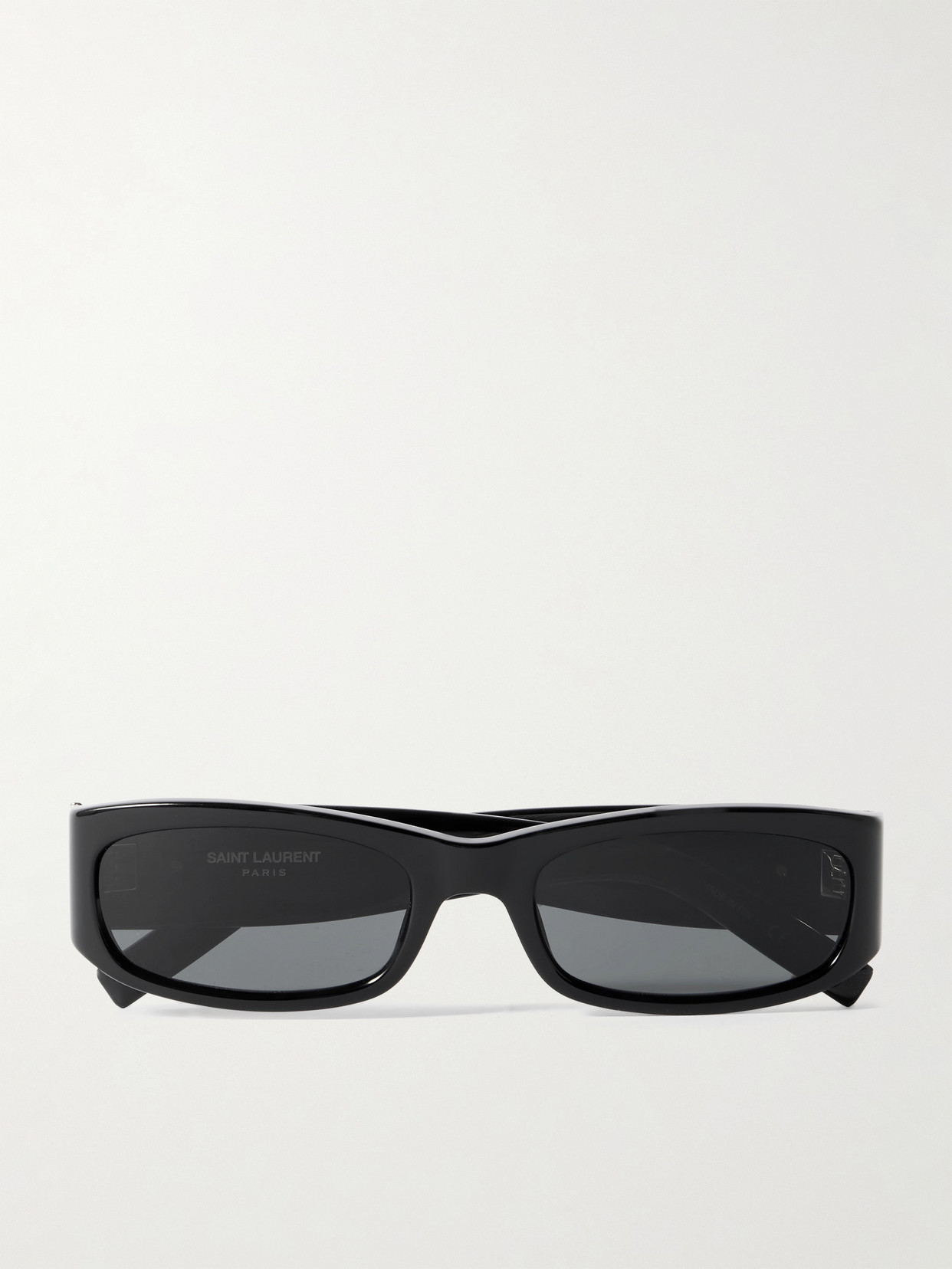 Saint Laurent Rectangle-frame Acetate Sunglasses In Black