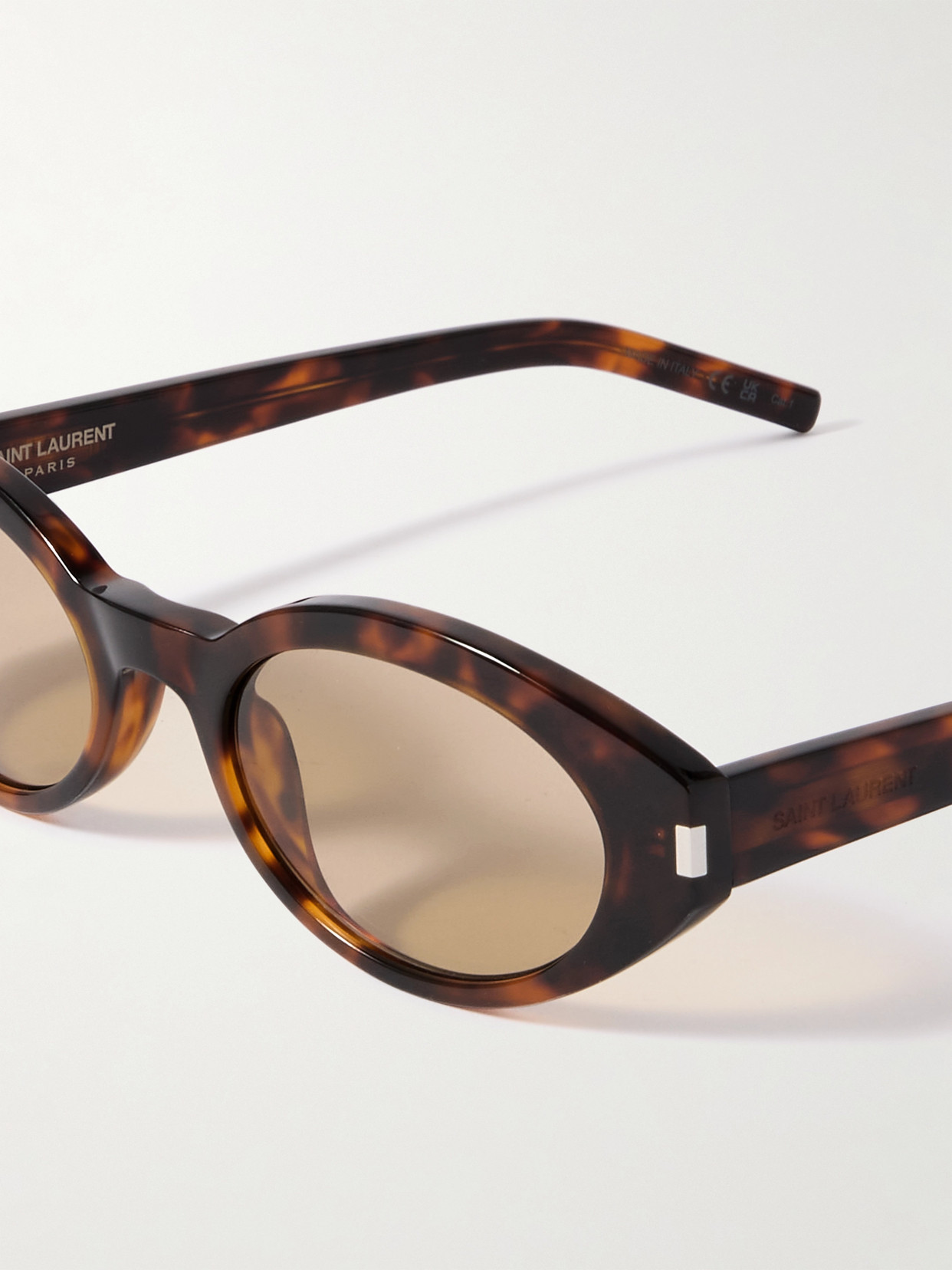 Saint Laurent Oval-frame Tortoiseshell Acetate Sunglasses In Brown