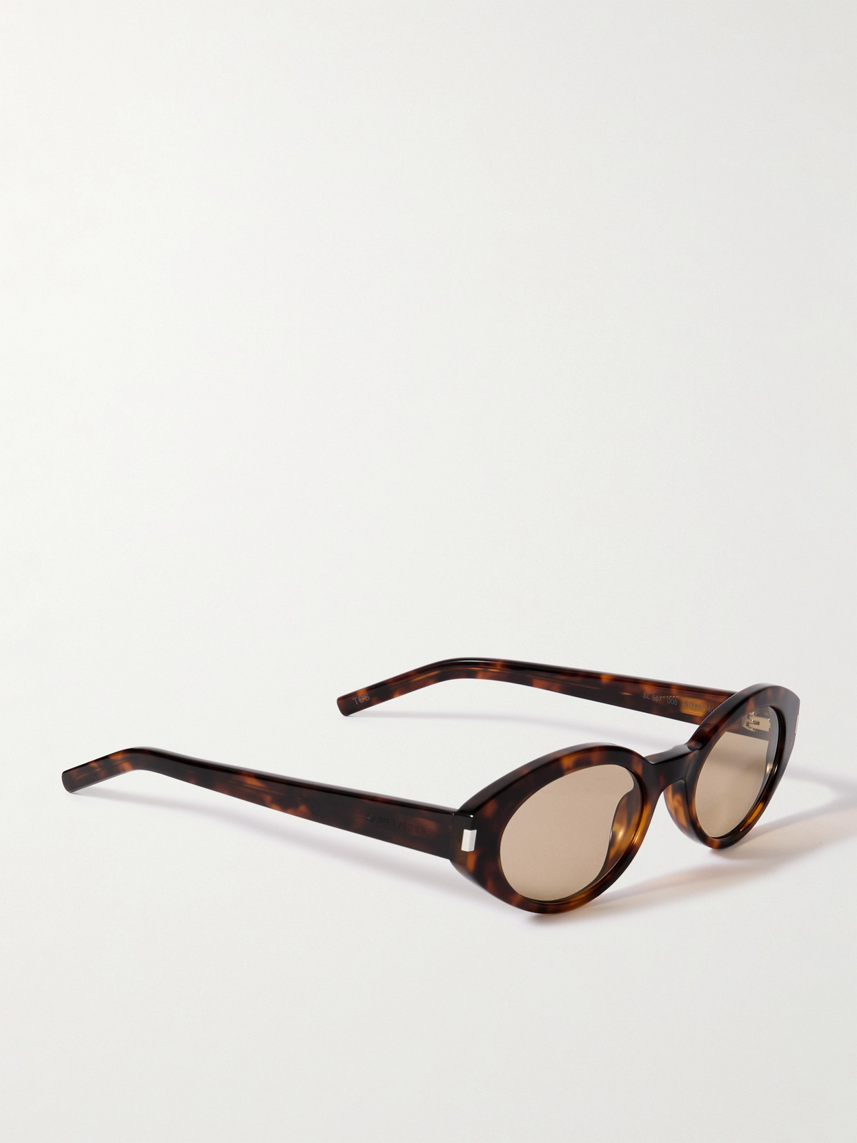 Saint Laurent Oval-frame Tortoiseshell Acetate Sunglasses In Brown