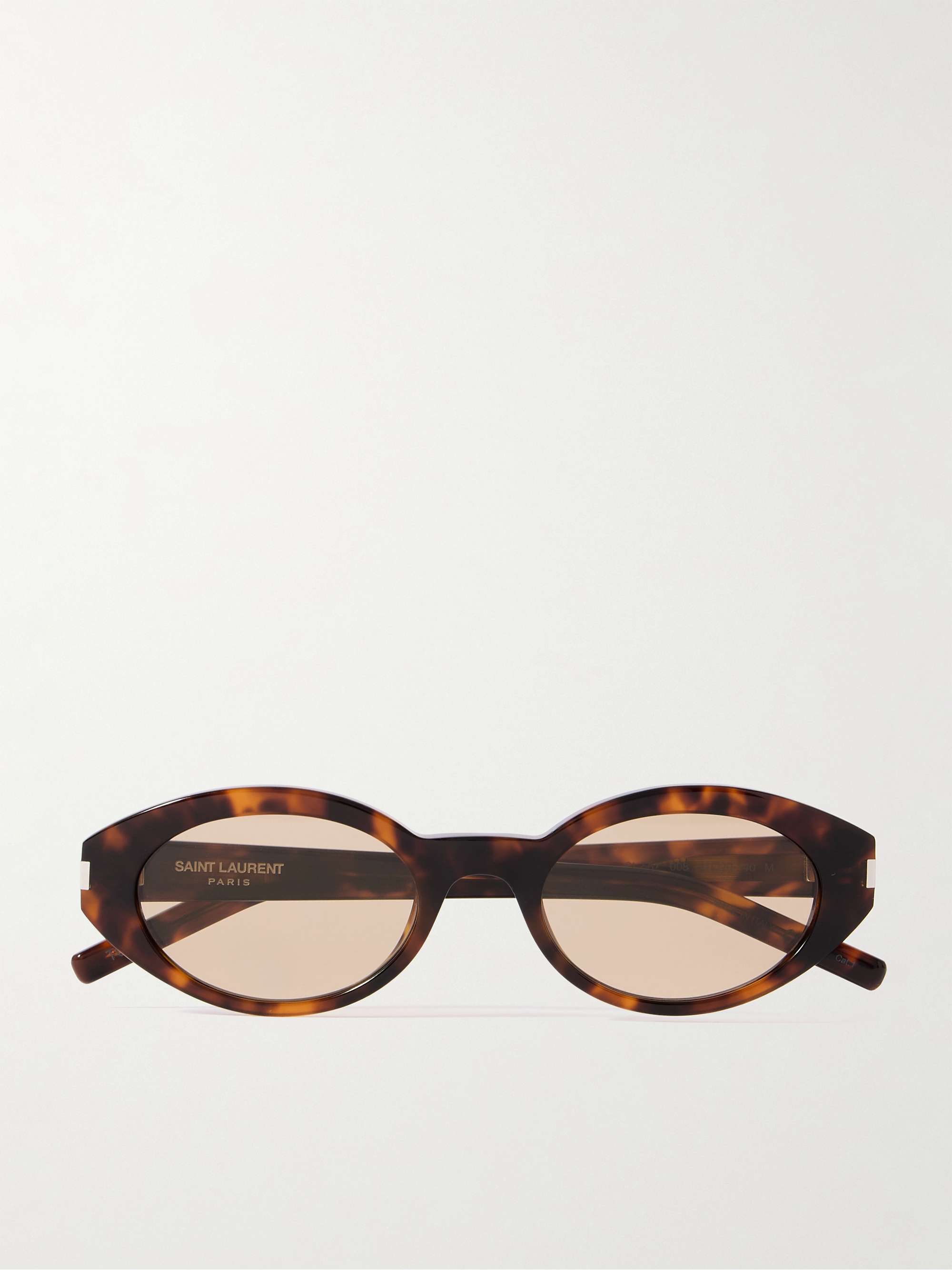 Öffen✴︎pointed-NEW FRIN / ORANGE & CAMEL SAINT LAURENT EYEWEAR Oval-frame tortoiseshell acetate
