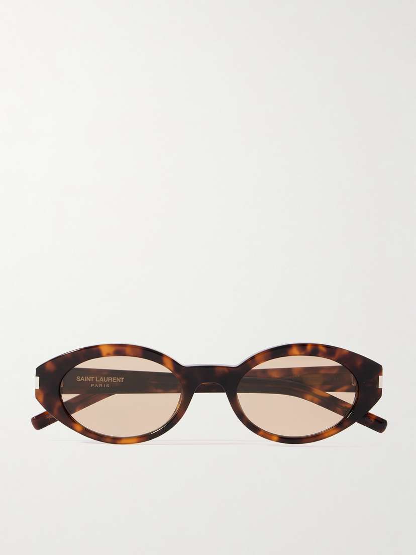 Saint Laurent Eyewear Oval-frame Tortoiseshell Acetate Sunglasses