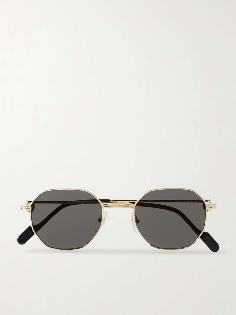 Cartier Eyewear Première De Cartier Hexagon-frame Gold-tone Sunglasses